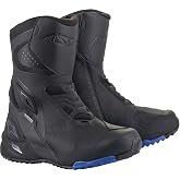 Alpinestars RT-8 Gore-Tex Boots, CE-Certified Waterproof Touring Footwear, 12, Black/Blue