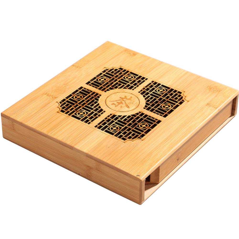 Photo 1 of Bamboo Tea Organizer Box With Drawer | Bamboo Tea Bag Storage Chest, For Puerh Cake Tea Holder Tray Accessories (One Drawer)
