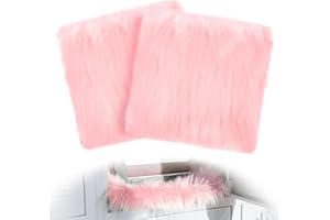 Walquicks 3Pcs Small Plush Area Rug School Locker Rugs 12x12 Square Fluffy Area Carpet with Non Slip Backing Pink Sheepskin F
