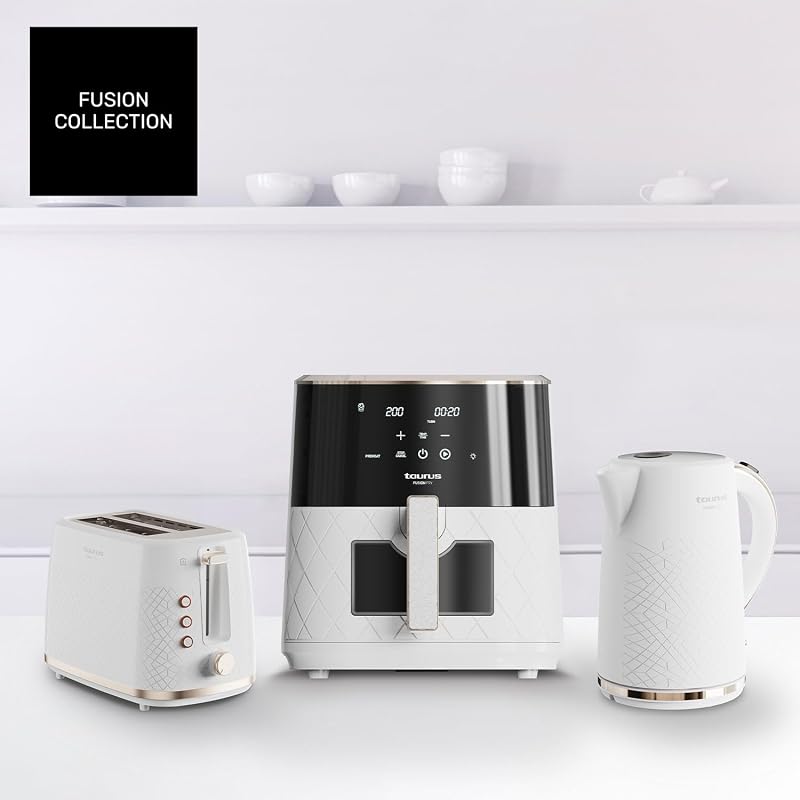 – Tostapane Fusion Crunch | 2 fessure corte | 7 livelli di tostatura |3 funzioni: Annulla, Riscalda, Scongela | Centratura automatica | Vassoio raccogli briciole | 800W