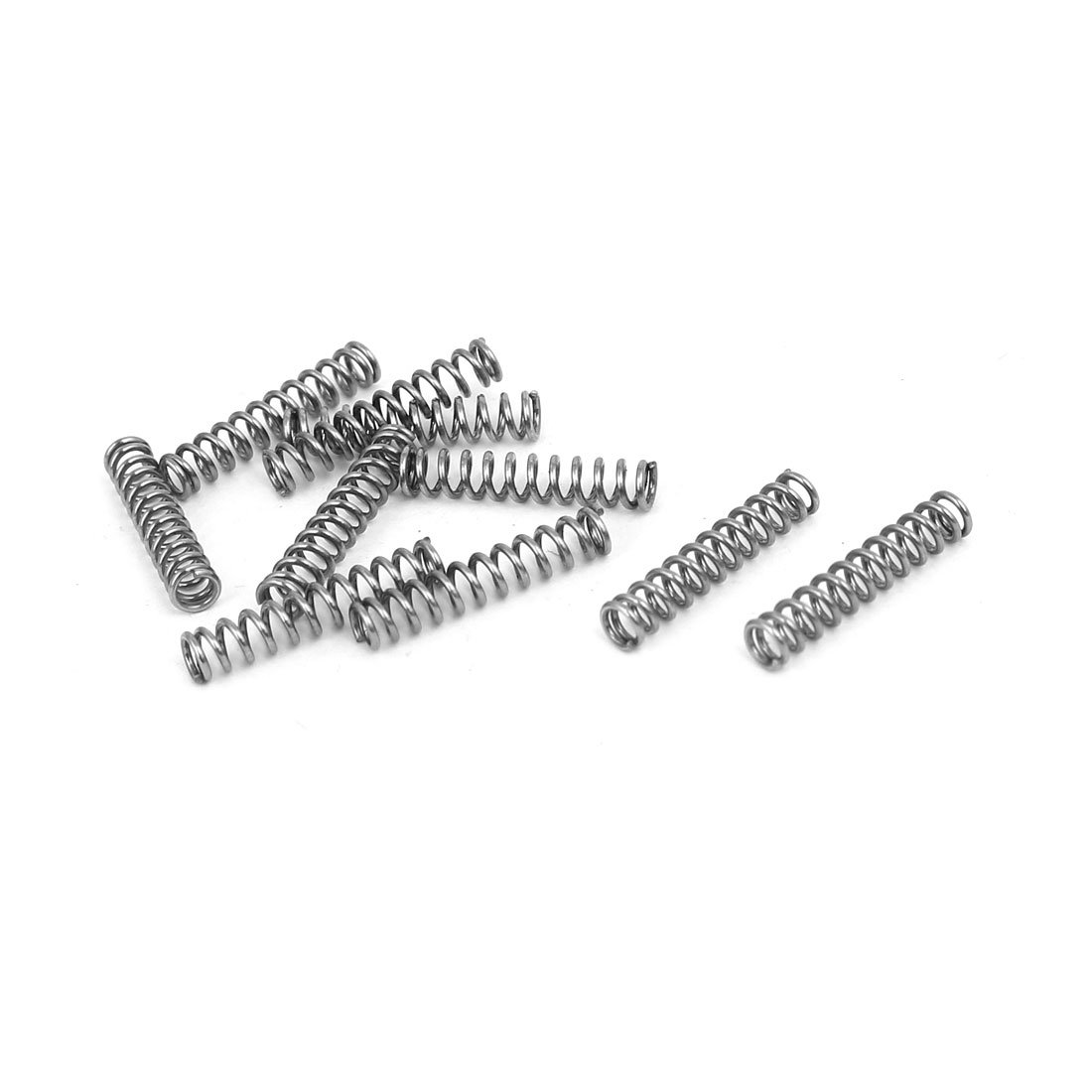 sourcingmap Compression Spring,304 Stainless Steel,3mm OD,0.5mm Wire Size,15mm Free Length,Silver Tone,10Pcs