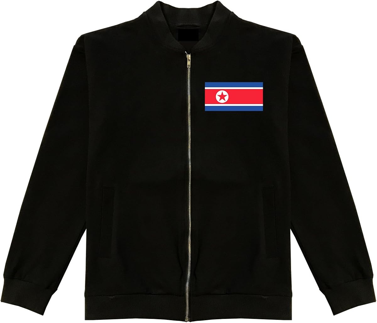 North Korea Flag Country Chest Cotton Bomber Jacket at Amazon Men’s Clothing store