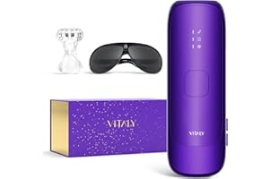 VITALY IPL Laser Hair Removal Device For Women: Permanent Hair Removal With Ice-Cooling Care Function, to 999,999 Flashes Nearly Painless & Long-Lasting Results For Fast Full Body, Holiday Gifts Purple