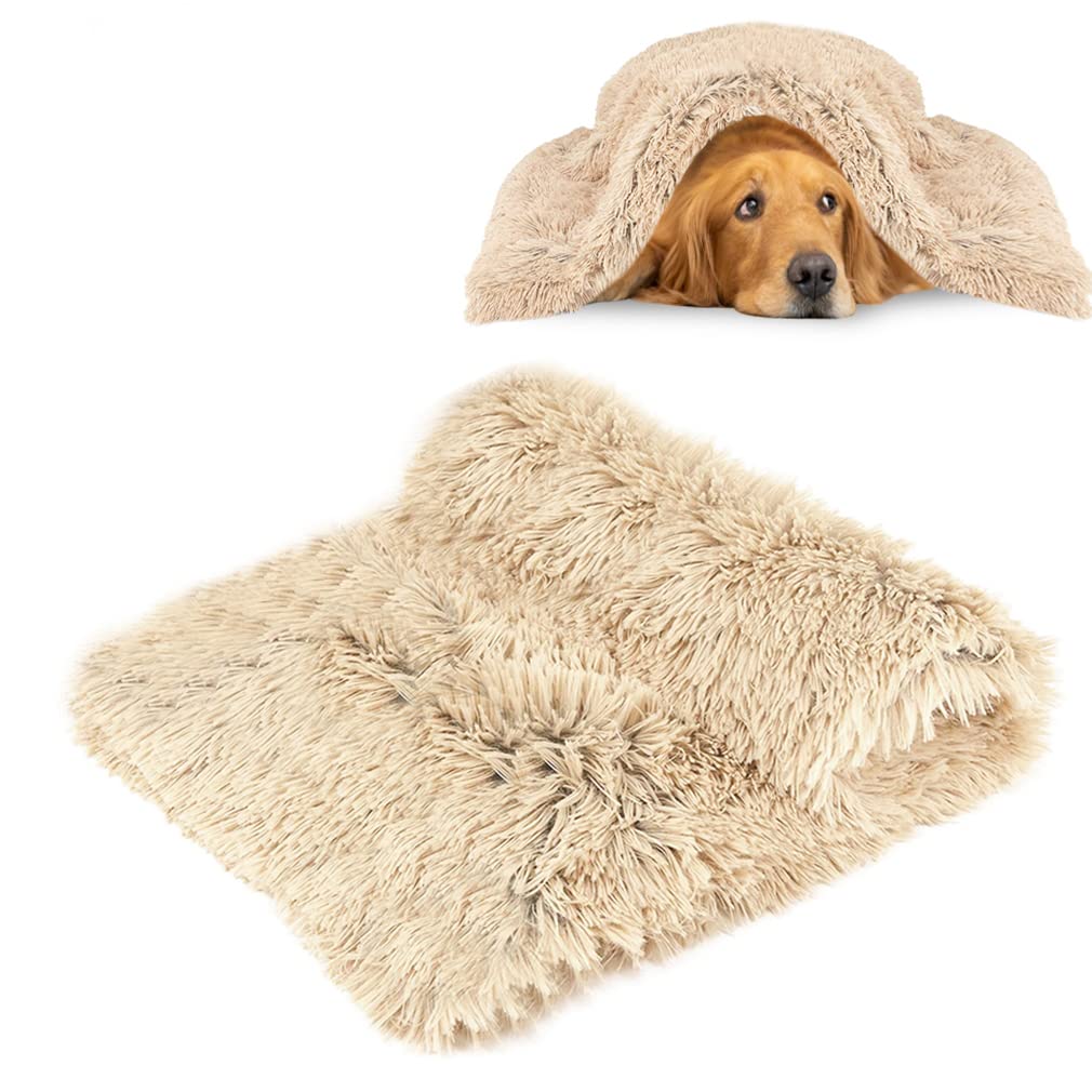 CHMMY Fluffy Dog Blanket, Soft Cat Blanket, Fleece Blanket, Washable Deck for Pets, Dogs, Cats, Puppies, Soft Warm Mat for Pets, Dogs, Cats, Puppies,Beige L 80x100cm — image 1