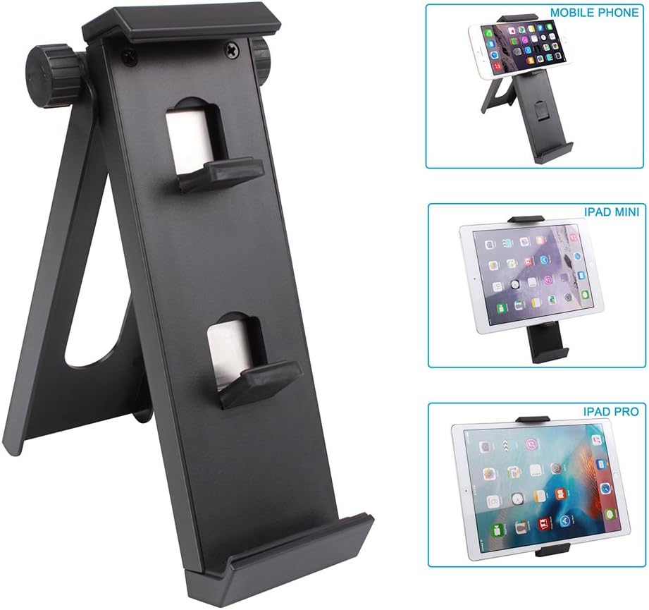ohCome Phone iPad Tablet Tripod Mount Adapter | Plastic Multi-Angle Tablet Stand Desktop Holder Dock Fits 3.5-12.9"Inch Phones, iPad Pro/Air/Mini, MS Surface - Used for Amazon Monopod/Tripod Stand