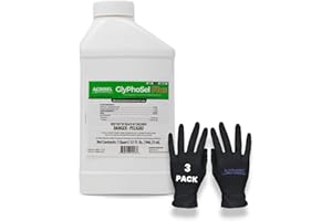 Agrisel GlyPhoSel Plus Weed Killer, Post Emergent, Long-Lasting Action, Eliminates Tough Weeds from Leaf to Root, for Non-Crop Areas, Includes 3-Pack of Agrisel Protective Gloves, 32 Ounces