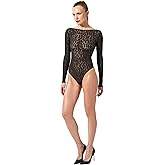 Wolford Leo String Body For Women Long Sleeve Bodysuit With Animal Motif Sheer Panels Circular Knit And Round Neckline