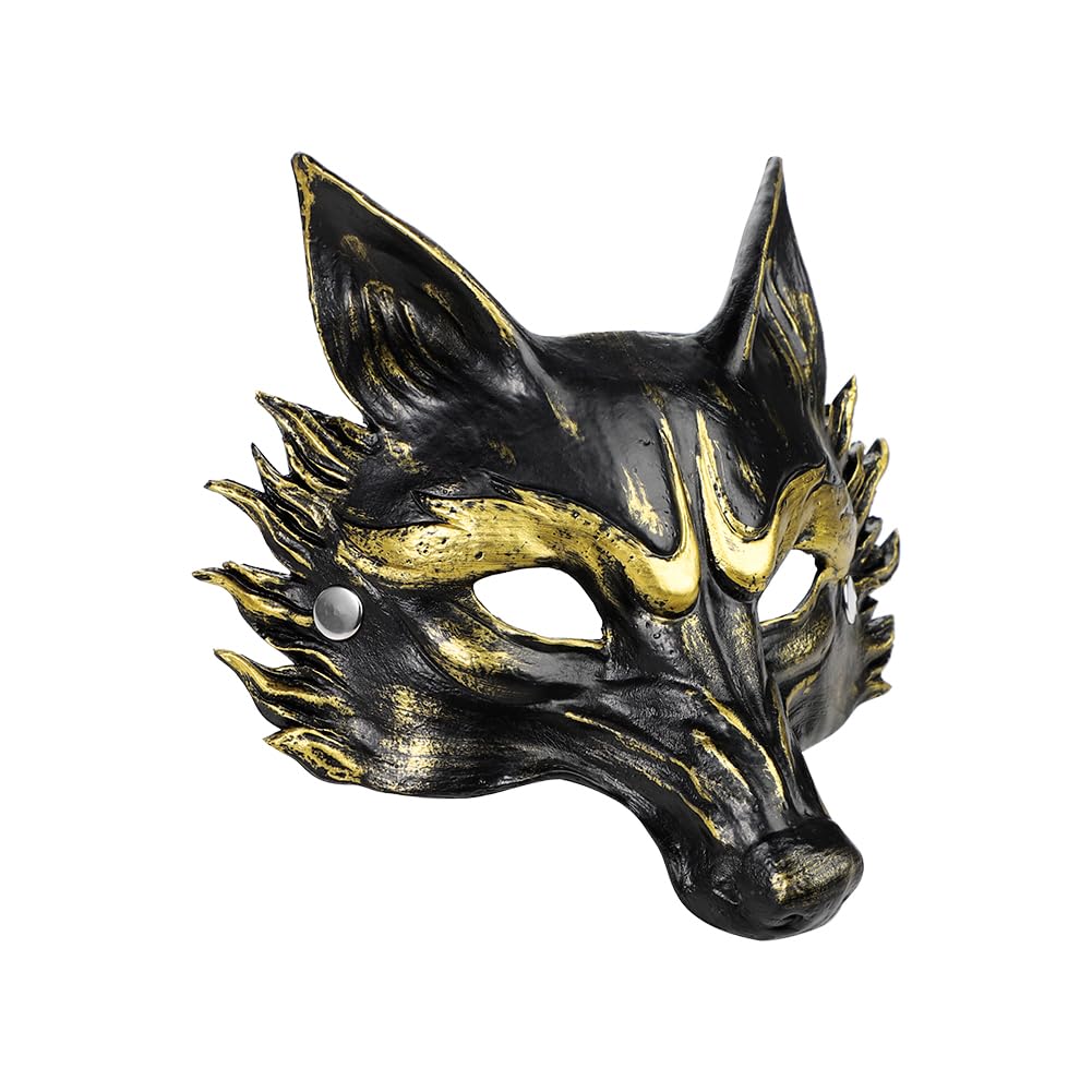 Qchomee Horror Wolf Mask Cosplay Funny Scary Full Face Wolf Mask for Men Women Boys Girls Halloween Festival Fancy Dress Prank Trick Awful Adults Cosplay Props Toys Novelty Plastic Headwear