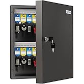 DiDiHere 32 Key Cabinet Organizer, Lock Box, Security Storage for Valets, Hotels, Car and House Keys, Key Keeper Box - Black