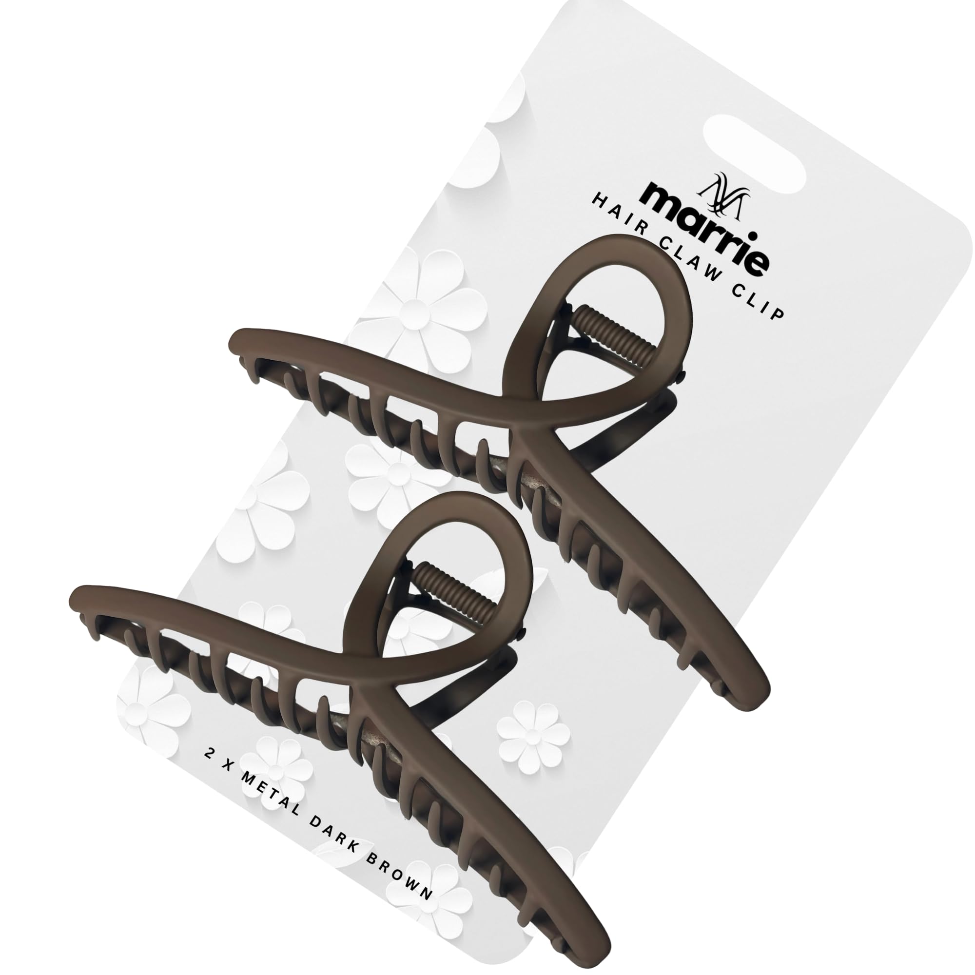 Hair Clips Large Metal Hair Claw Clips Strong Hold Vintage Shark Claw Clips Clamp Hair Accessories for Women Girls Thin Thick Hairs (Dark Brown x 2)
