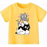 Girls' Shirts Cotton Short Sleeve T-Shirts Casual Graphic Tees Tops 3-7 Years