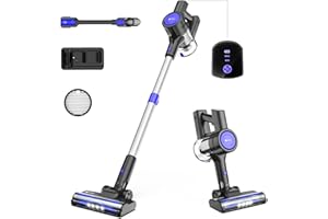 UMLo Cordless Vacuum Cleaner, 25Kpa Powerful Stick Vacuum with Brushless Motor, 45mins Runtime Rechargeable Vacuum, Anti-Tangle, 6-in-1 Lightweight Vacuum Cleaners for Home Carpet Hard Floor Pet Hair
