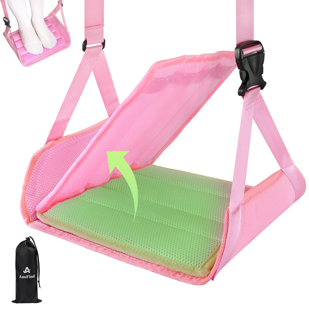 Photo 1 of Foot Hammock for Plane Travel, Upgraded Wide Airplane Foot Hammock with Detachable Hardboard, Portable Footrest for Air Travel Essentials Long Flight, Adjustable Foot Rest Leg Hammock for Flying