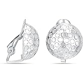 LeCalla 925 Sterling Silver Small Medium Clip On Earrings Non-Pierced Clip-On Stud Earring for Teen Women