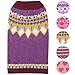 Blueberry Pet Icelandic Lopi Feather Yarn Pullover Dog Sweater in Light Plum, Back Length 16