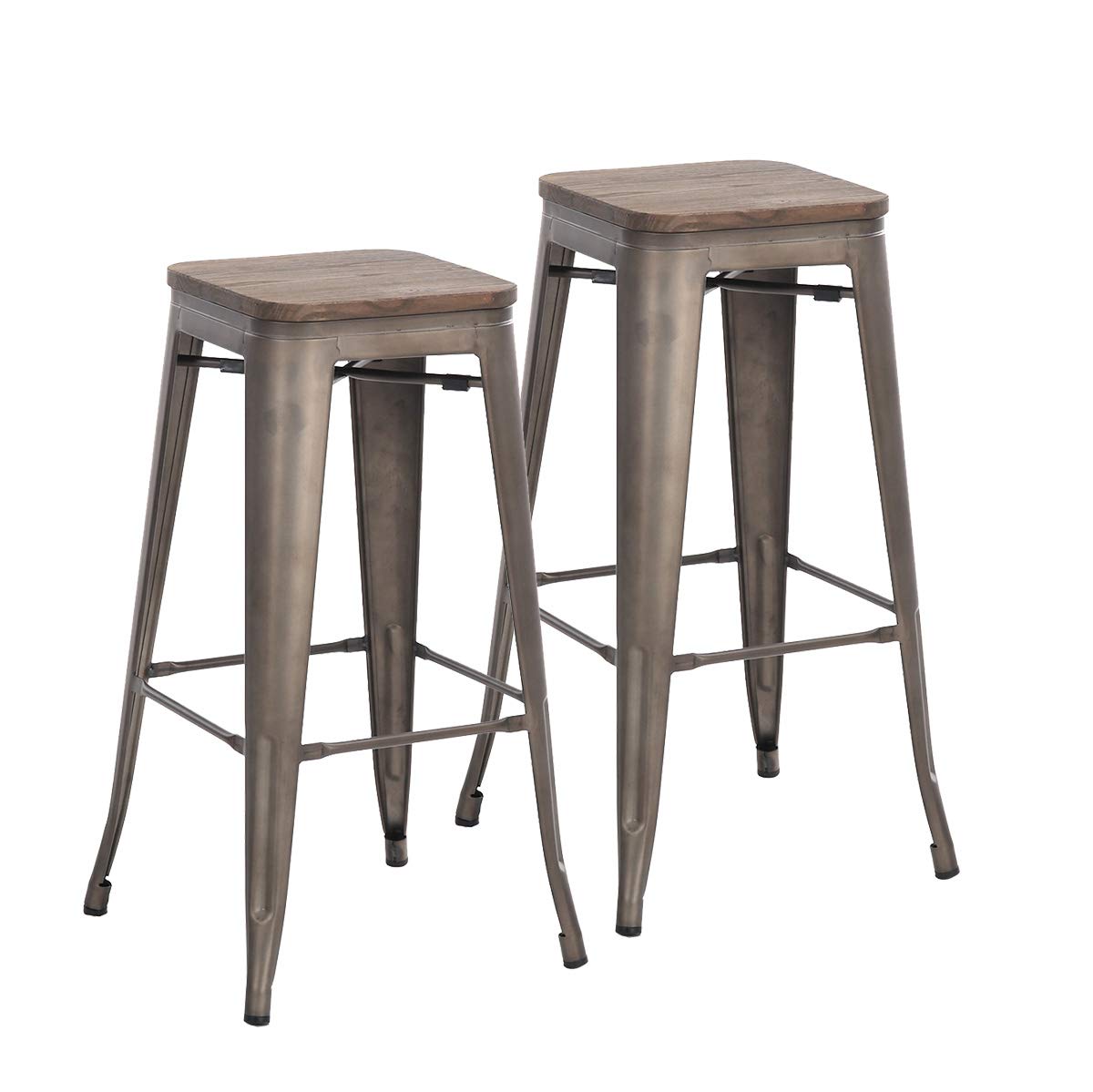 Best buschman set of two bronze wooden chairs