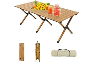 HOMGIM Portable Picnic Table, 4ft Low Height Portable Folding Travel Camping Table for Outdoor/Indoor Picnic, BBQ and Hiking with Carry Bag, Multi-Purpose for Patio, Garden, Backyard, Beach