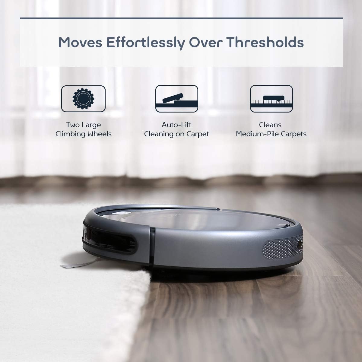 Coredy R300 Robot Vacuum Cleaner, 1400Pa Max Suction Power, Super Slim