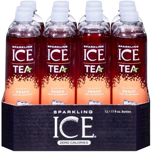 Sparkling ICE Tea Peach Tea, 17 Fluid Ounce, 12 Count by Sparkling ICE Tea