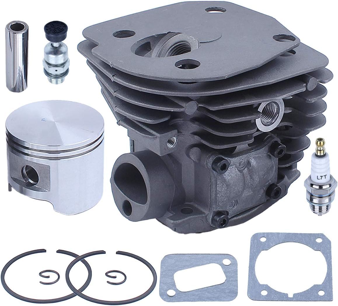 Adefol 45mm Cylinder Piston Spark Plug Kit For Husqvarna 346XP 353 351 350 Chainsaw Replacement parts with Decompression Valve 537253002