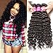 Ali Julia Wholesale 10A Real Peruvian Virgin Deep Wave Hair Weave 3 Bundles 100% Unprocessed Remy Human Hair Extensions 95-100g/pc Natural Black Color(12 14 16 inch)