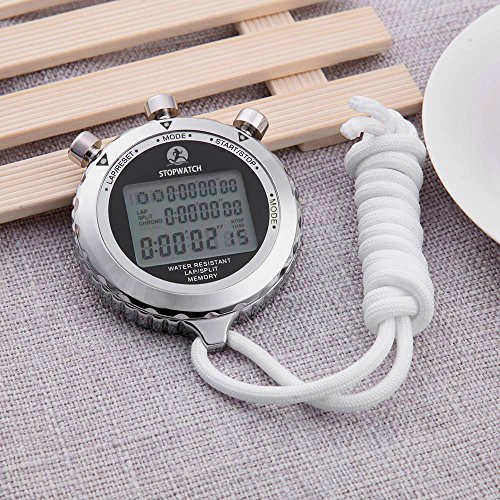 LAOPAO Stopwatch,1/10 Second 10 Memories, Clock Daily Rainproof Digital Timer for Sports Match,Competition,Coach,Referee,Training,Timing - Thumbnail 2