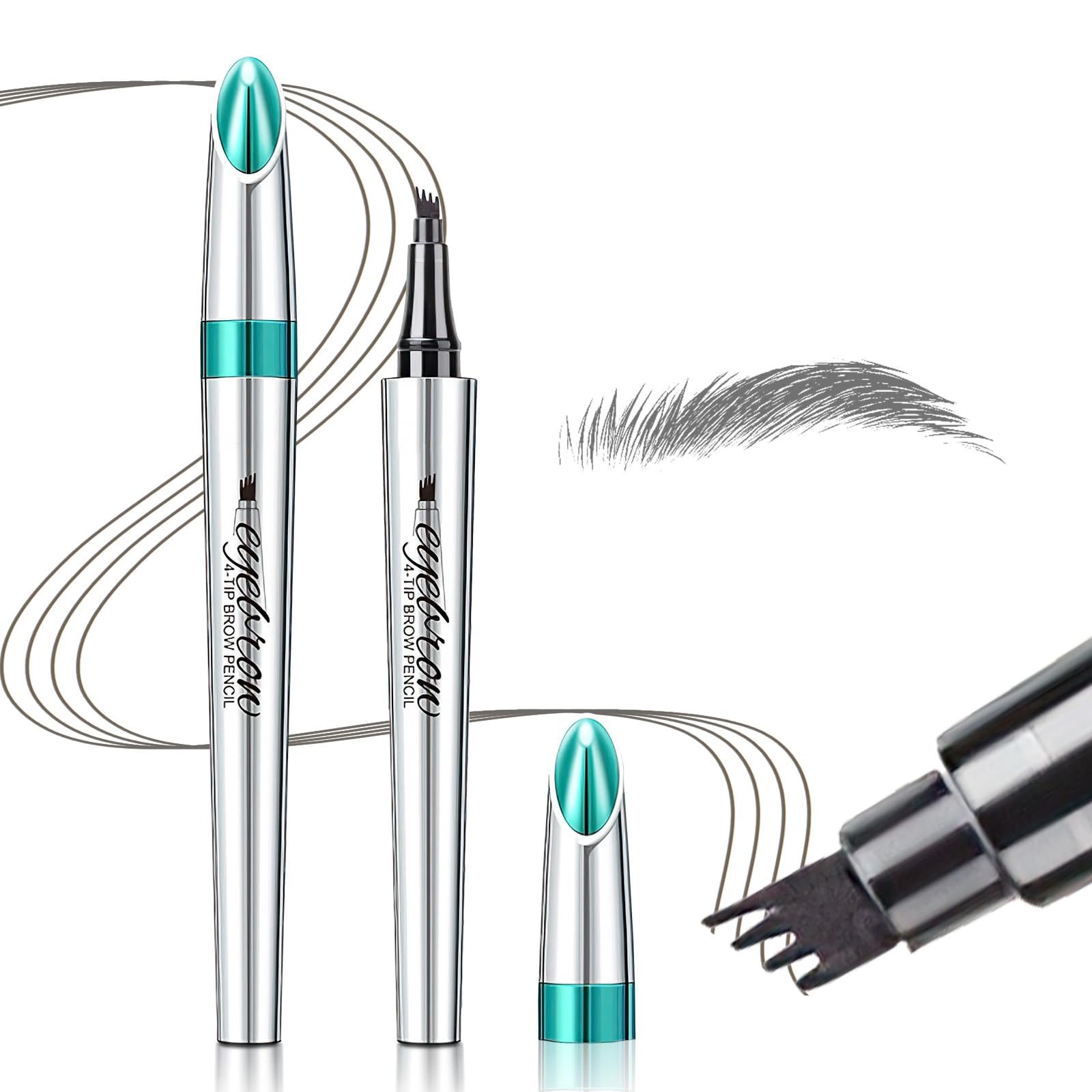 Photo 1 of Eyebrow Microblading Pen with 4 Point Brow Pen Lift & Snatch Microblading Long-Lasting Waterproof Natural Eyebrow Hair (Dark Gray)