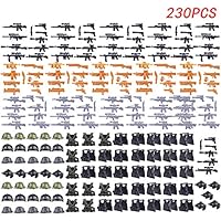 Lingxuinfo 230PCS Military Army Weapons Pack for Bricks Figures, Military Building Blocks Toy Includes Hats Vests and Weapons Accessories for Kids Boys