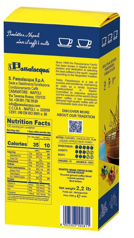 Passalacqua Harem Whole Bean Espresso Coffee – 100% Arabica Italian Coffee Beans, Medium Dark Roast, Made in Italy (1kg / 35.2oz)