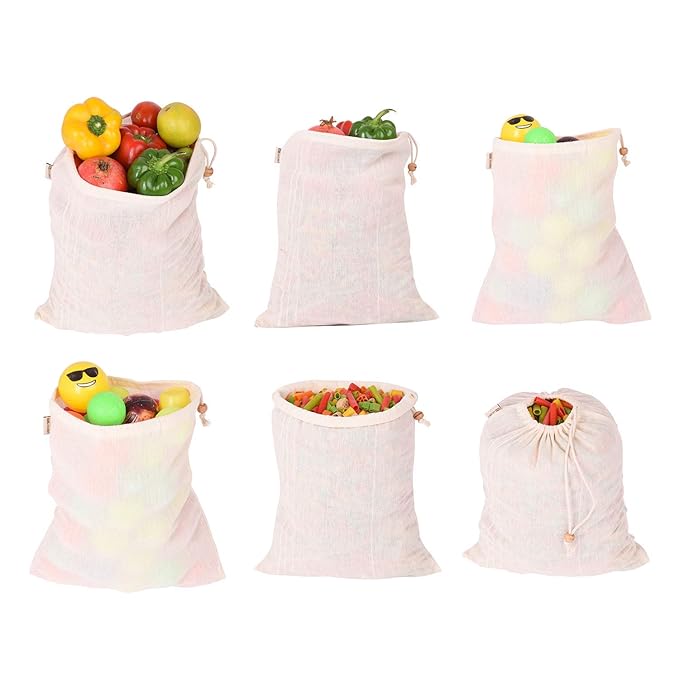 Earthy Fab Vegetable Bags for Fridge Storage. Eco Friendly, Reusable