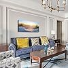 Wall Art for living room Print Artwork Wall Art Decor Poster Blue sun beach grass ocean Landscape painting bedroom…
