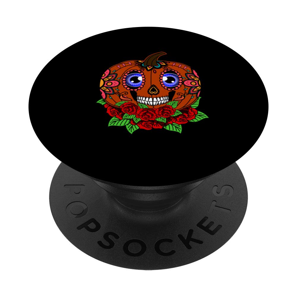 Calabaza Pumpkin sugar skull dia de los muertos PopSockets Grip and Stand for Phones and Tablets