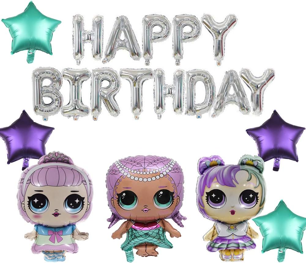 LOL Party's Balloons for Chrildren Surprise Birthday Balloon Bouquet Decorations Surprise Doll Banner Chirldren’s Party