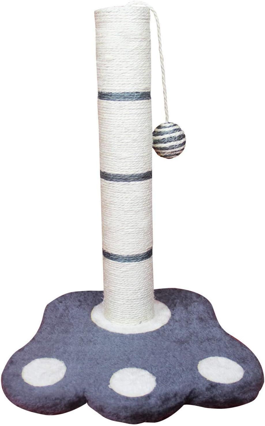Keraiz40cm sisal cat scratching post | Cat activity center, scratching posts for indoor cats | Sisal rope pole with furr base and ball cat scratch post