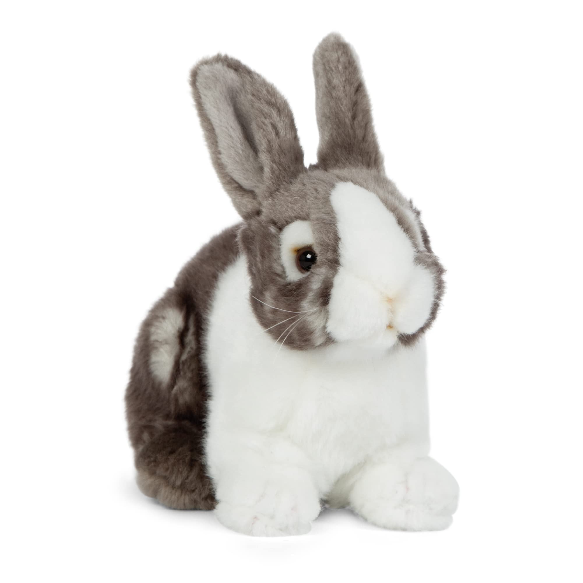 Living Nature Grey Pet Rabbit, Realistic Soft Cuddly Bunny Toy, Naturli Eco-Friendly Plush, 20cm