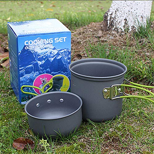 AOTU Upgrade Aluminum Material Camping Cookware Set Camping Stove Outdoor Cooking Mess Kit Pots Pans Camp Kettle Portable for Outdoor Camping Hiking and Picnic