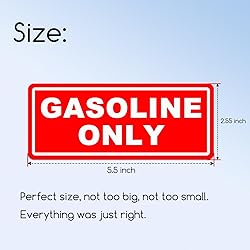 10pc Gasoline Only Stickers for Fuel Tank | Vinyl