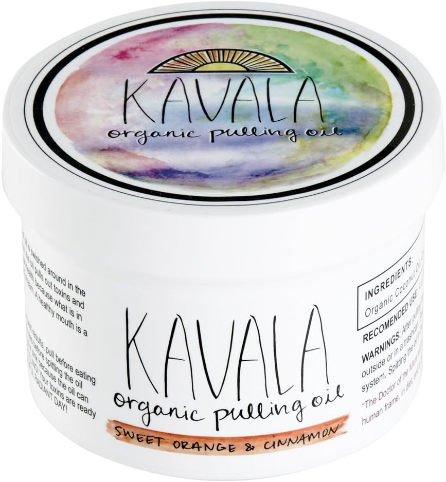 Kavala Flavored Cinnamon Orange Organic Coconut Pulling Oil Detox Refreshing Ayurvedic Blend - 8 oz