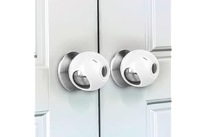 GRENFU Child Proof Door Knob Covers 6-Pack Universal Fit Baby Proof Door Knob Covers Prevents Toddlers from Opening Doors, Easy 1-Hand Use for Adults Door Knob Child Proof Cover Child Door Locks