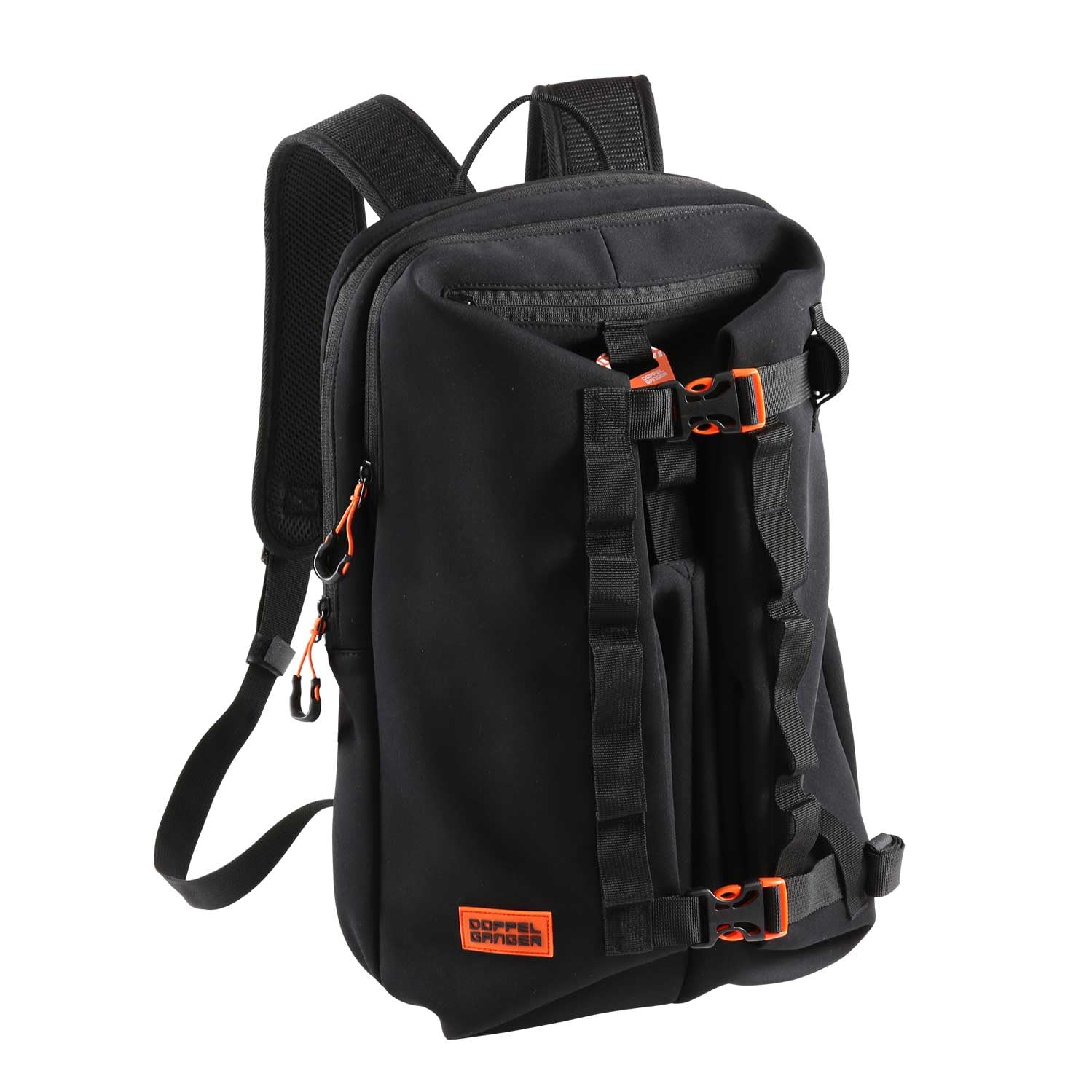 ドッペルギャンガー(DOPPELGANGER) モトバックパック メットイン 【バイク用クロロプレン素材バックパック】 容量28L ヘルメット収納可能 コンプレッションバックル付属 DBT608-BK ブラック商品画像