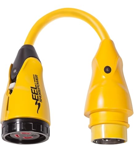 Marinco 2018BP-12 4-Wire 12/24V Charger Plug - Red Battery Charging Connector