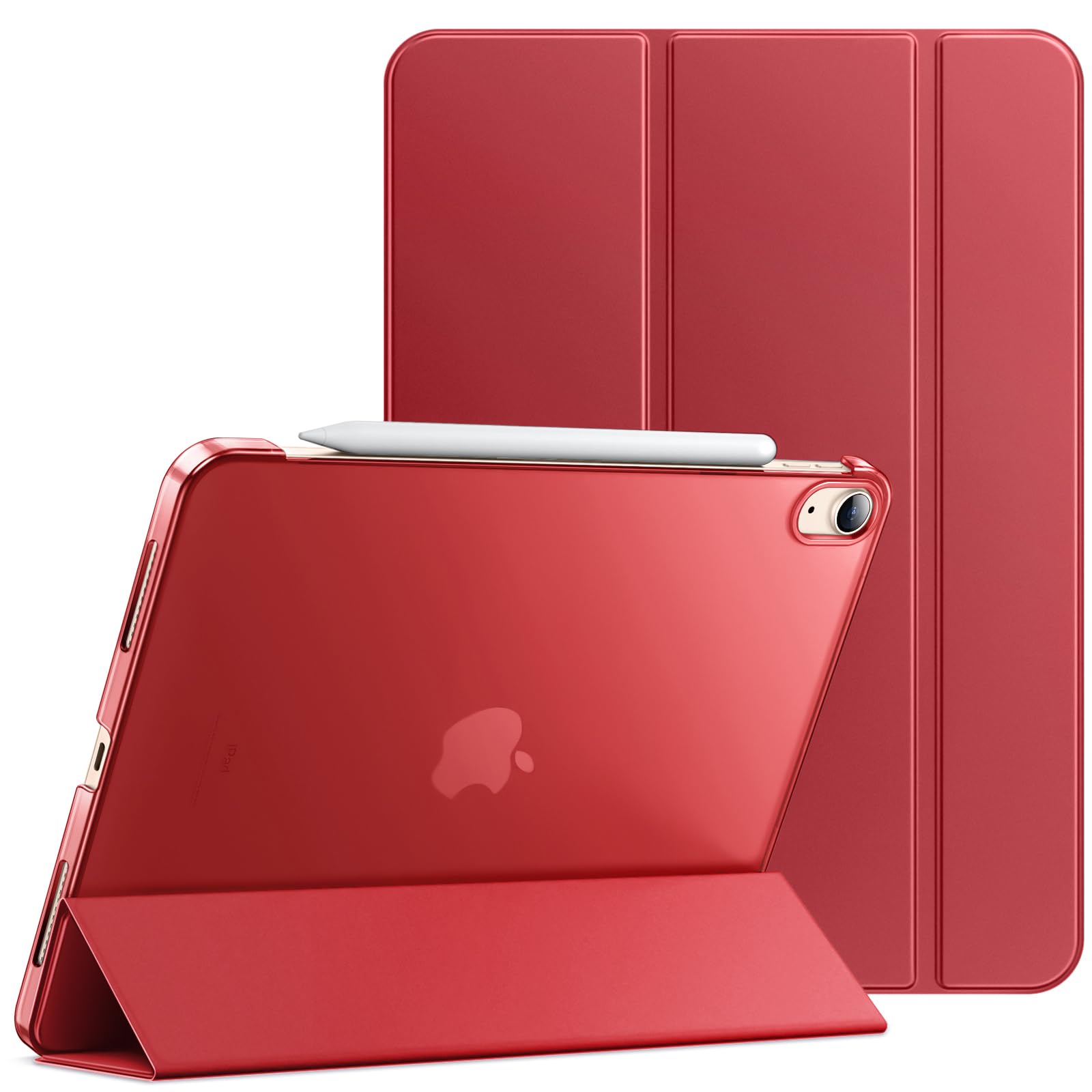 JETech Case ONLY for iPad Air 11-Inch M4/M3/M2 (2026/2025/2024), iPad Air 5/4 (2022/2020 5th/4th Generation 10.9-Inch), Slim Stand Hard Back Shell Cover with Auto Wake/Sleep (Red)