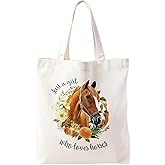 Zeghk Horse Tote Bag, Horse Lover Gifts for Women, Canvas Tote Bags for Women, Horse Gifts, Birthdays Gift for Women