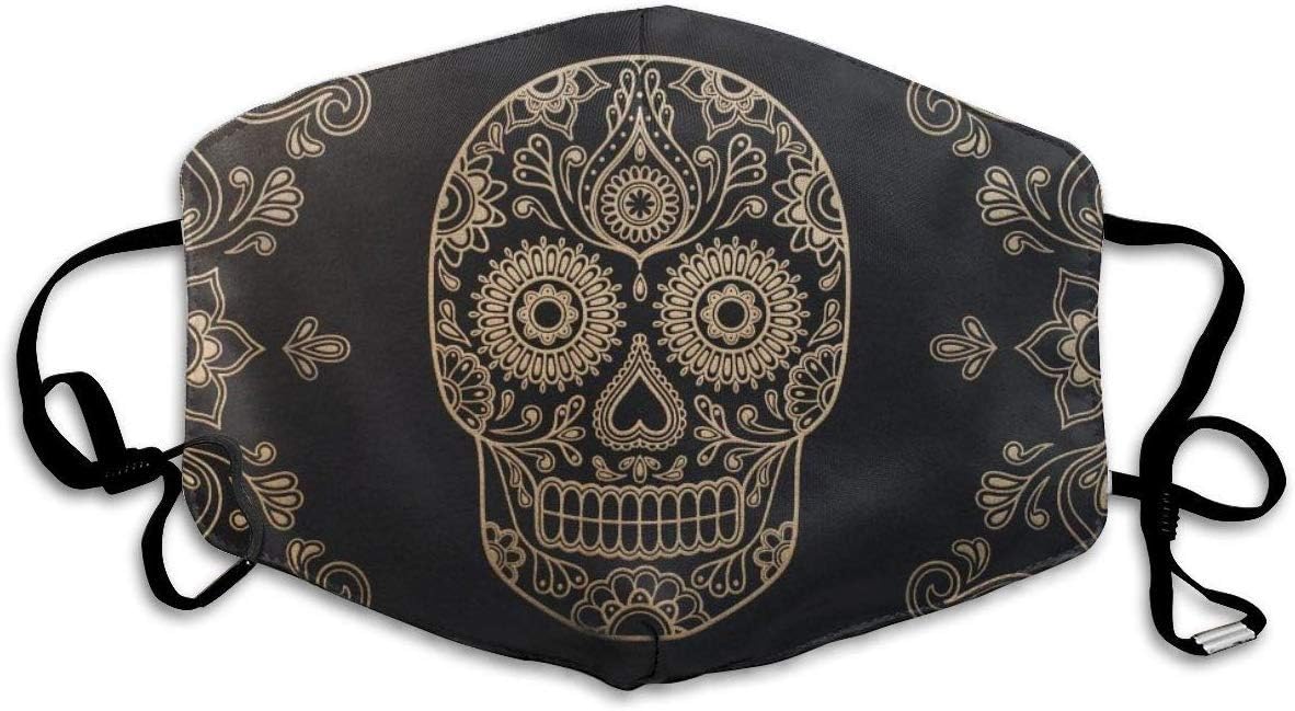 Day of The Dead Sugar Skull1 Allergy & Flu Mask - Comfortable, Washable Protection from Dust, Pollen, Allergens, Cold & Flu Germs Antimicrobial, Asthma Mask