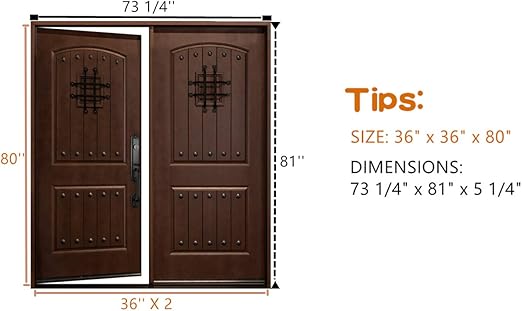 Left Hand Open Iron Double Door For Entry Front Exterior Door Id03 36x36x96 Left Hand In Swing Amazon Com