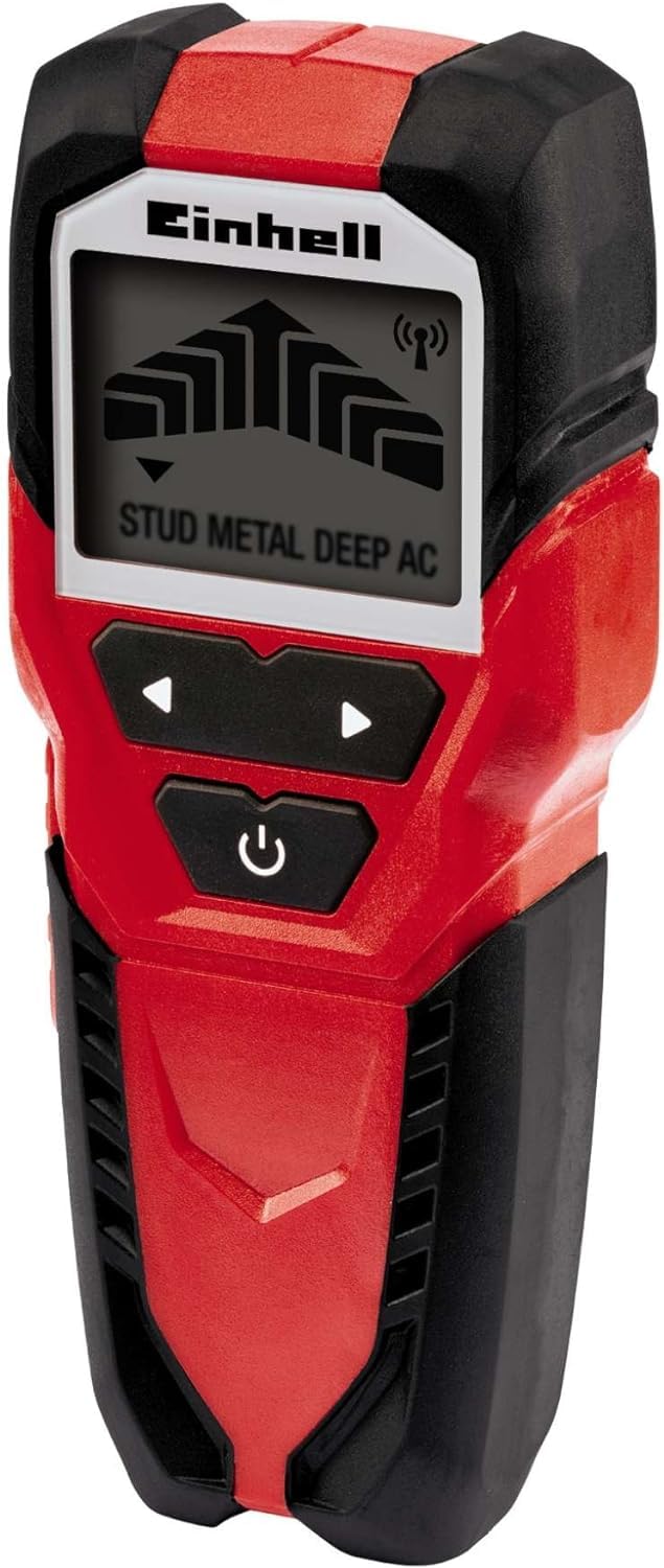 Einhell Digital Cable Detector, Stud Finder, Detection of Metal, Wood and Electric Leads in Dry Walling, Protector Pad, Soft Grip, Automatic Switch-Off TC-MD 50