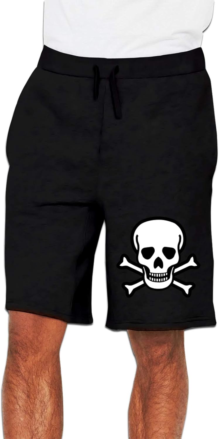 Skull and Crossbones Stylish Men's Swim Trunks Summer Pants