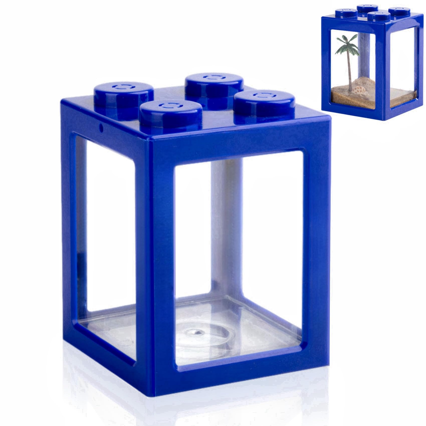 Photo 1 of Mini Sea Monkey Tank, Small Shrimp Tank Stackable Mini Aquariums for Fairy Shrimp Eggs Moss Balls, 0.25 Gallon Temporary Betta Fish Tank Ant Feeding Case Mini Reptile Tank