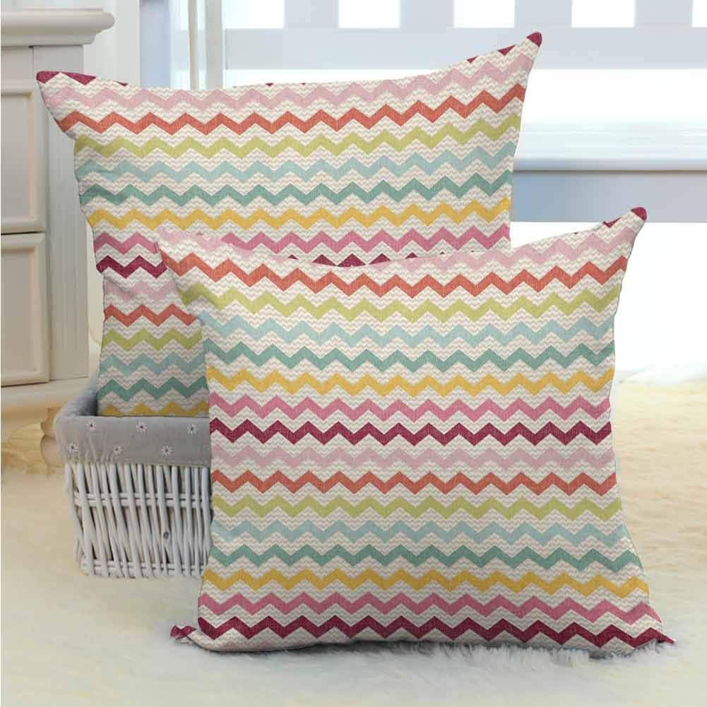 Chevron Square Throw Pillow Covers Set Machine Washable