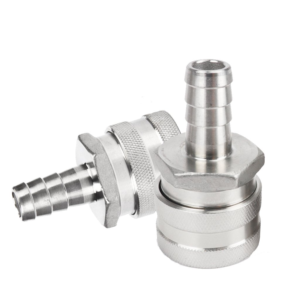 JOKBEN Merrday 1/2" Barb Female Stainless Steel Quick Disconnect Home Brew Fitting Connector Homebrewing
